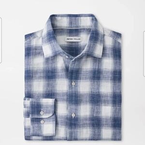 Peter Millar Beachcast Linen Sport Shirt ~ Atlantic Blue | Men's: XL ☆NWT☆
